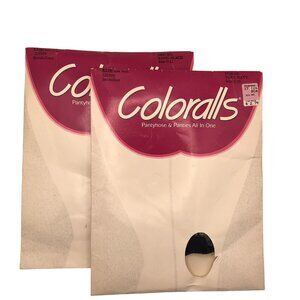 Vintage 1980s Coloralls Black Blue Pantie Pantyhose Sandalfoot Size C D New